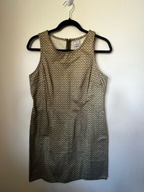 Vintage Old Navy Mini Dress 90s Brown Geometric Print Sleeveless Size 8